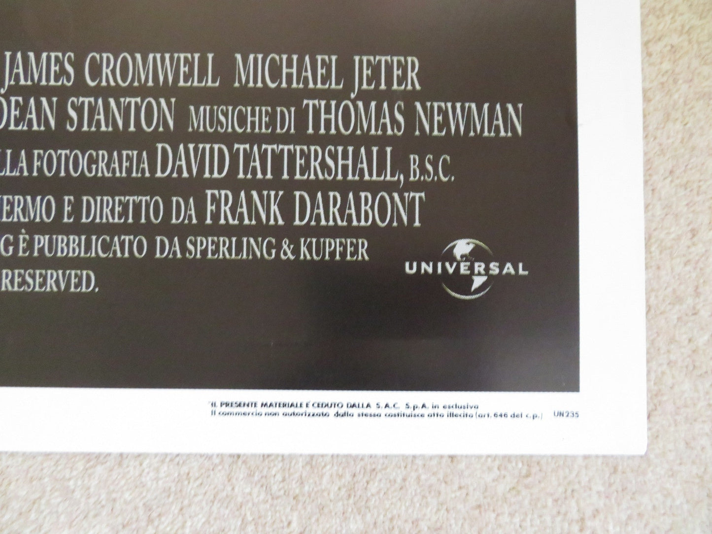 THE GREEN MILE ITALIAN 2 FOGLIO POSTER TOM HANKS DAVID MORSE 1999 Rendezvous Cinema Movie posters