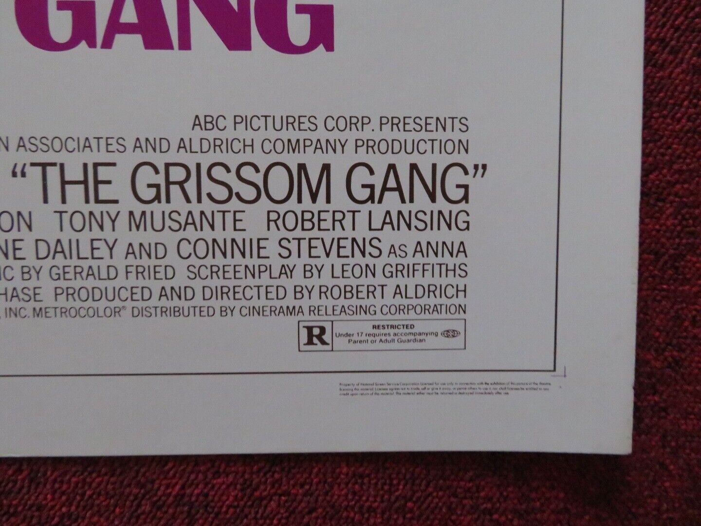 THE GRISSOM GANG US HALF SHEET (22"x 28") POSTER KIM DARBY SCOTT WILSON 1971 Movie posters