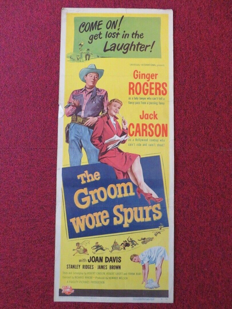 THE GROOM WORE SPURS US INSERT (14"x 36") POSTER GINGER ROGERS JACK CARSON 1951 - Rendezvous Cinema