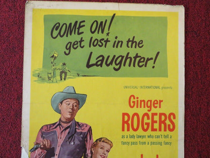 THE GROOM WORE SPURS US INSERT (14"x 36") POSTER GINGER ROGERS JACK CARSON 1951 - Rendezvous Cinema