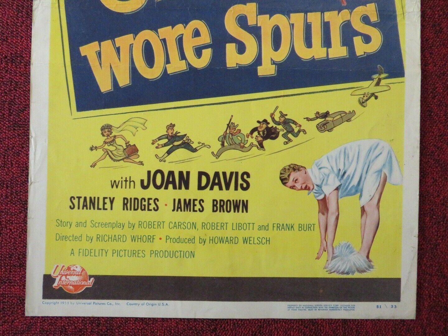 THE GROOM WORE SPURS US INSERT (14"x 36") POSTER GINGER ROGERS JACK CARSON 1951 - Rendezvous Cinema