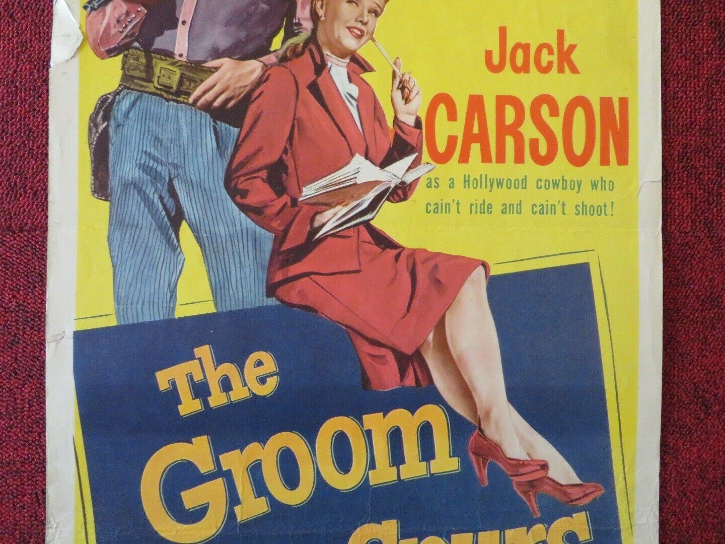 THE GROOM WORE SPURS US INSERT (14"x 36") POSTER GINGER ROGERS JACK CARSON 1951 - Rendezvous Cinema