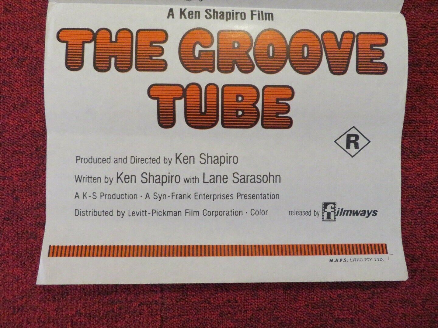 THE GROOVE TUBE FOLDED AUSTRALIAN DAYBILL POSTER KEN SHAPIRO RICHARD BELZER 1974 Movie posters