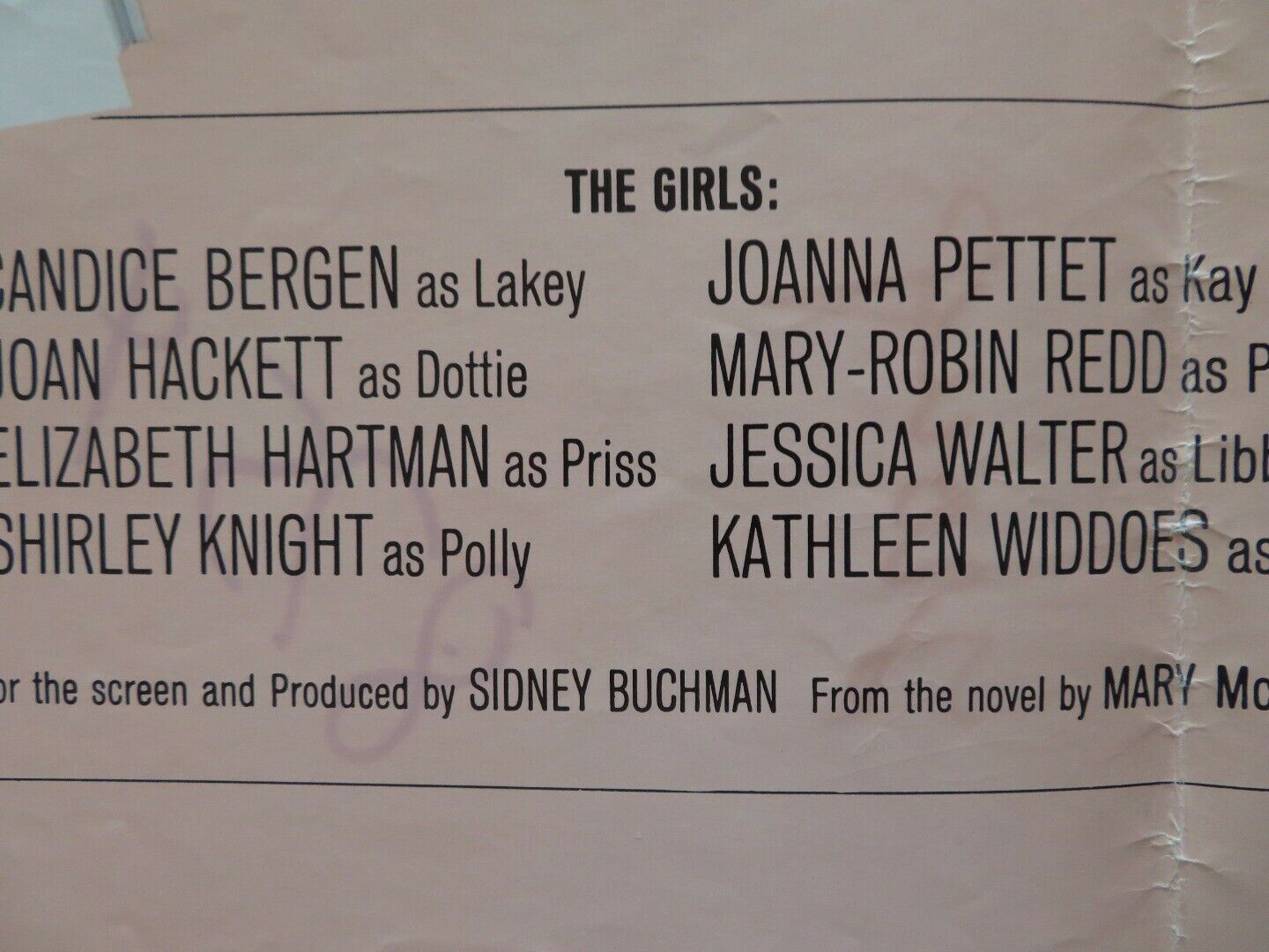 THE GROUP - A FOLDED US ONE SHEET POSTER CANDICE BERGEN JOAN HACKETT 1966 Movie posters