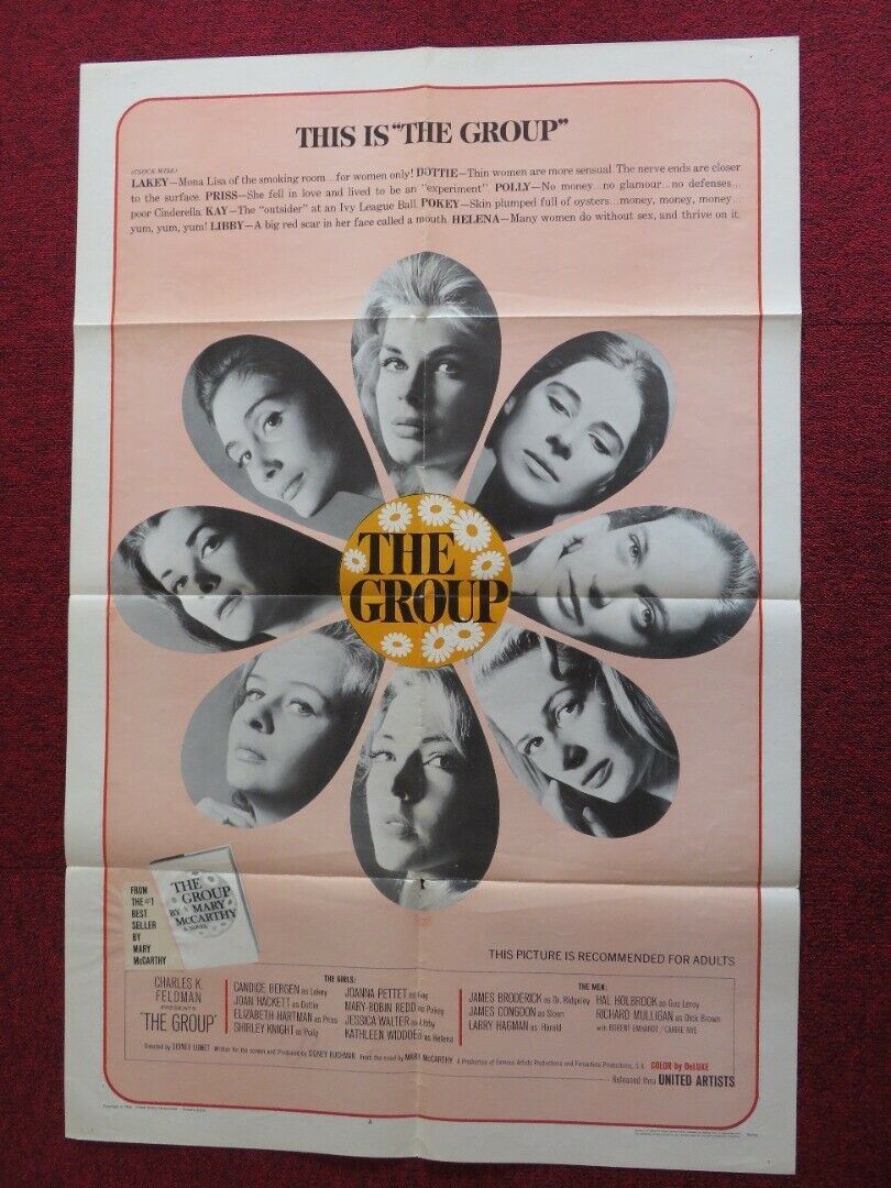 THE GROUP - A FOLDED US ONE SHEET POSTER CANDICE BERGEN JOAN HACKETT 1966 Movie posters