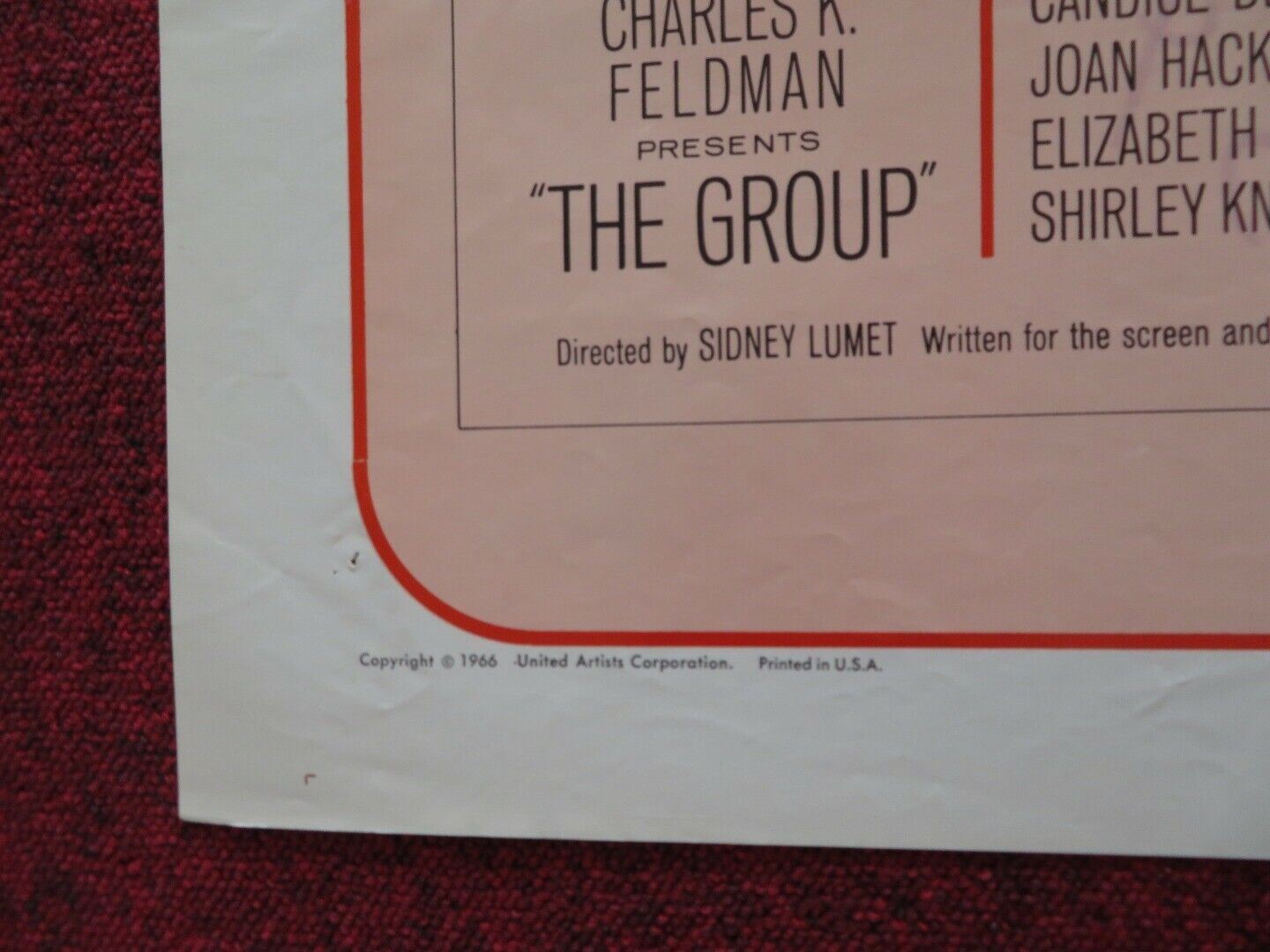 THE GROUP - A FOLDED US ONE SHEET POSTER CANDICE BERGEN JOAN HACKETT 1966 Movie posters