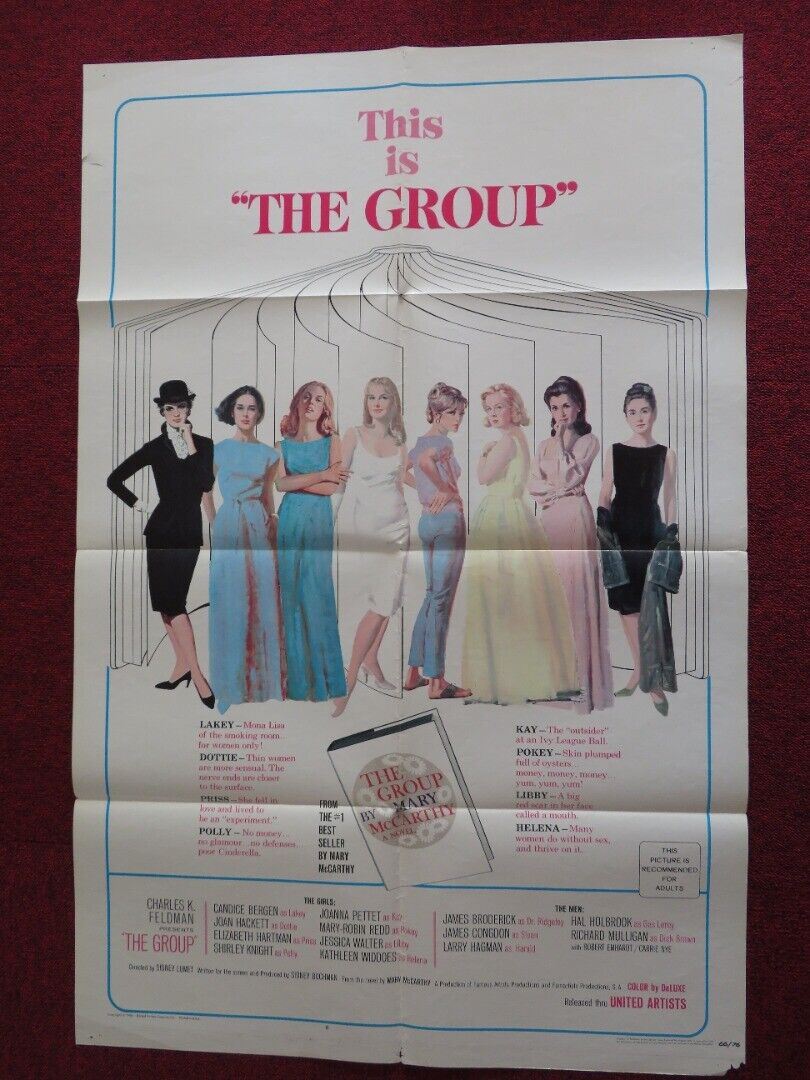 THE GROUP - B FOLDED US ONE SHEET POSTER CANDICE BERGEN JOAN HACKETT 1966 Movie posters