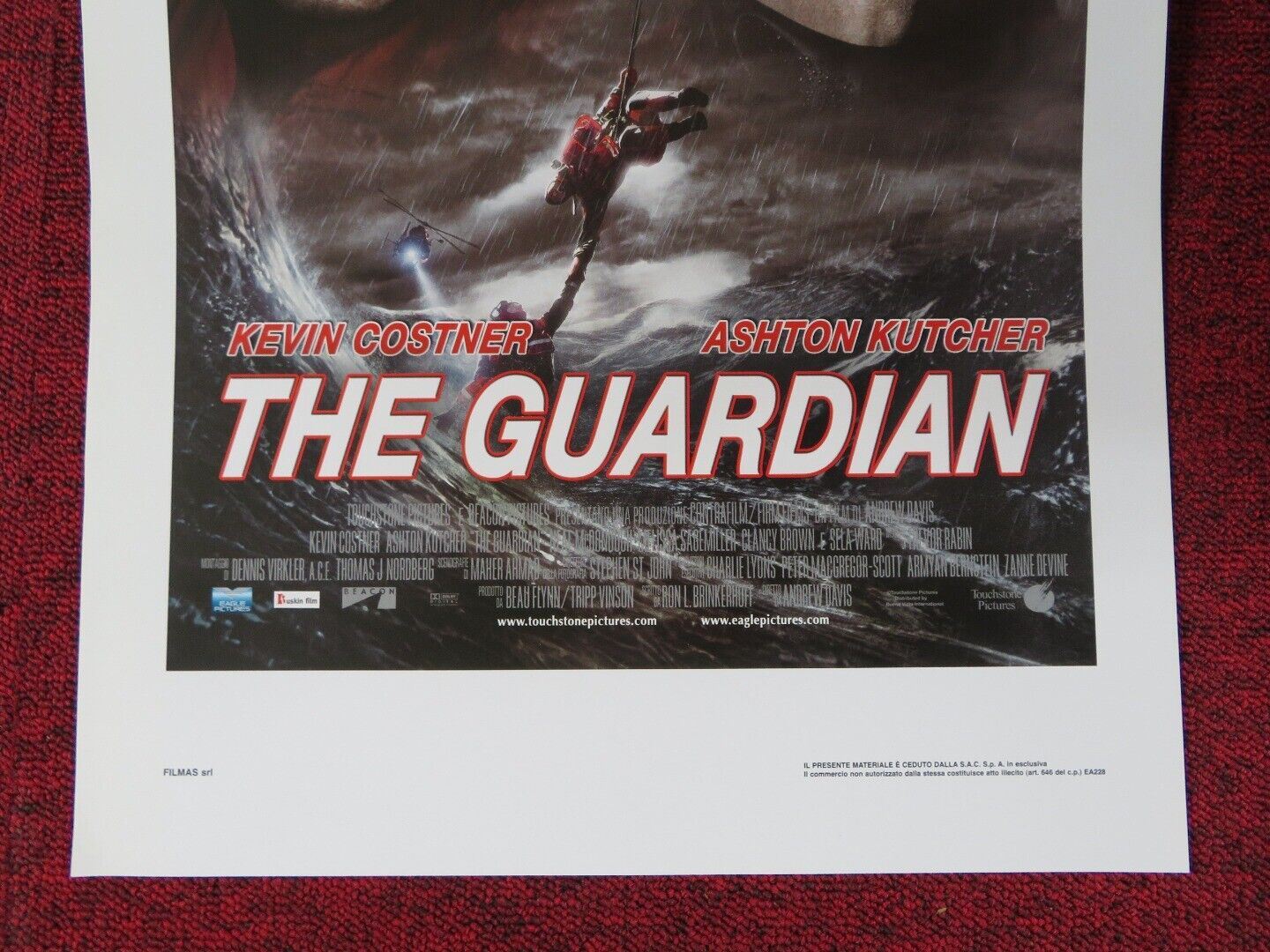 THE GUARDIAN ITALIAN LOCANDINA (27.5"x13") POSTER K COSTNER A KUTCHER 2006 Movie posters
