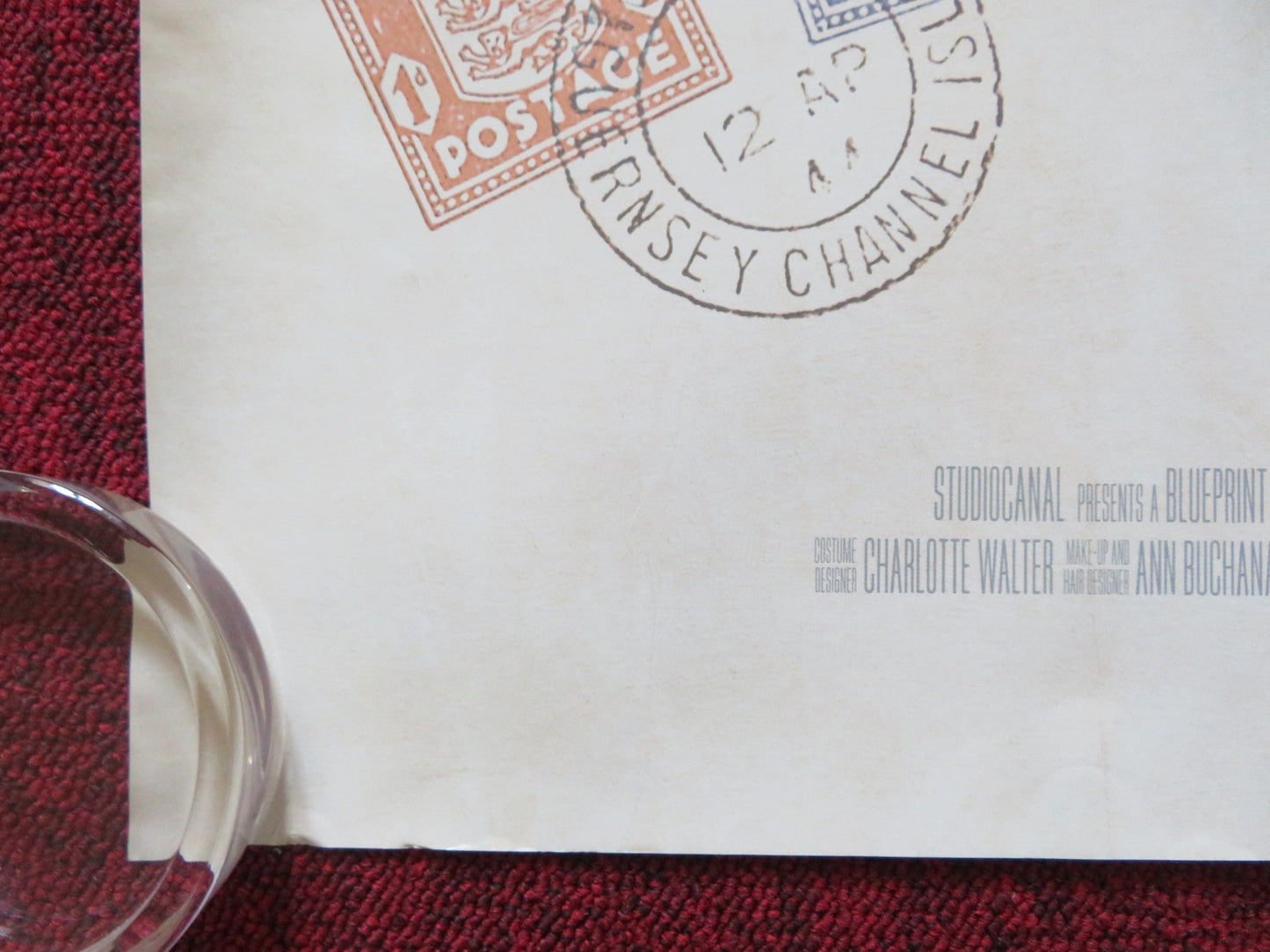 THE GUERNSEY LITERARY AND POTATO PEEL... UK QUAD (30"x 40") ROLLED POSTER 2018 Rendezvous Cinema Movie posters