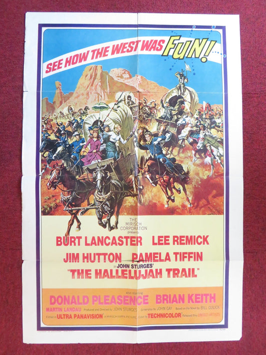 THE HALLELUJAH TRAIL FOLDED US ONE SHEET POSTER BURT LANCASTER LEE REMICK 1965 Rendezvous Cinema Movie posters