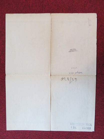 THE HALLELUJAH TRAIL FOLDED US ONE SHEET POSTER BURT LANCASTER LEE REMICK 1965 Rendezvous Cinema Movie posters