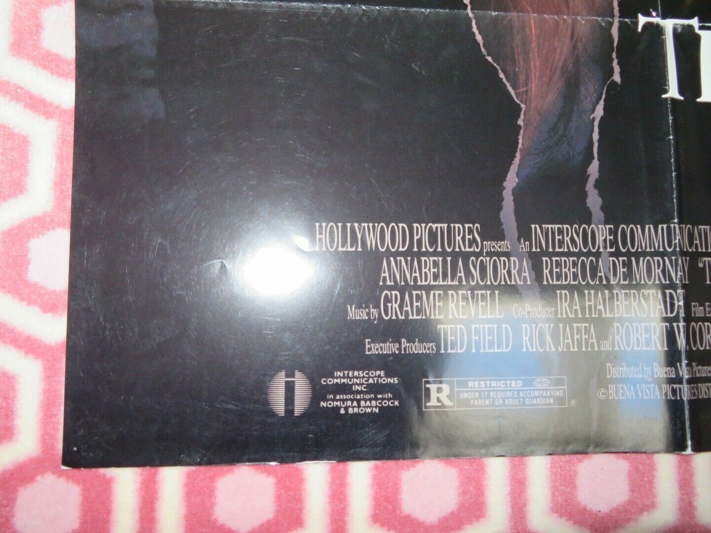 THE HAND THAT ROCKS THE CRADLE US ONE SHEET POSTER REBECCA DE MORNAY Movie posters