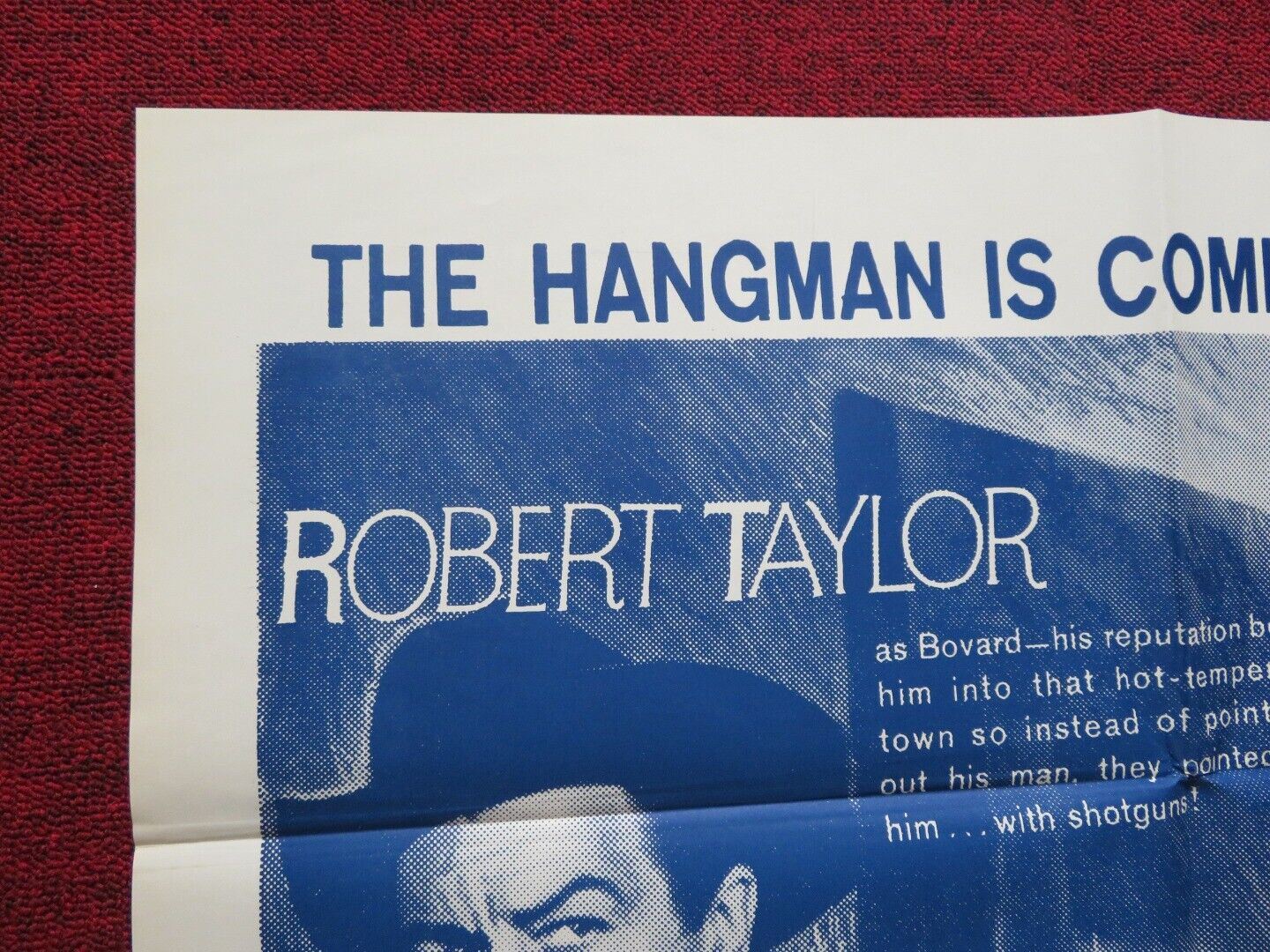 THE HANGMAN FOLDED US ONE SHEET POSTER ROBERT TAYLOR TINA LOUISE 1959 - Rendezvous Cinema