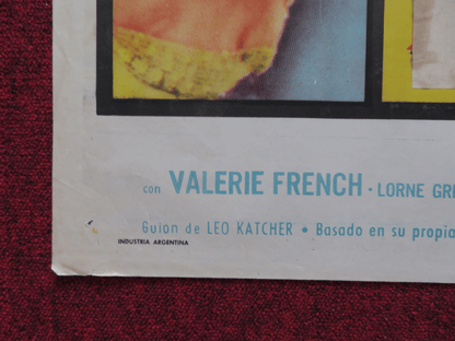 THE HARD MAN FOLDED ARGENTINA ONE SHEET POSTER GUY MADISON VALERIE FRENCH 1957 Rendezvous Cinema Movie posters