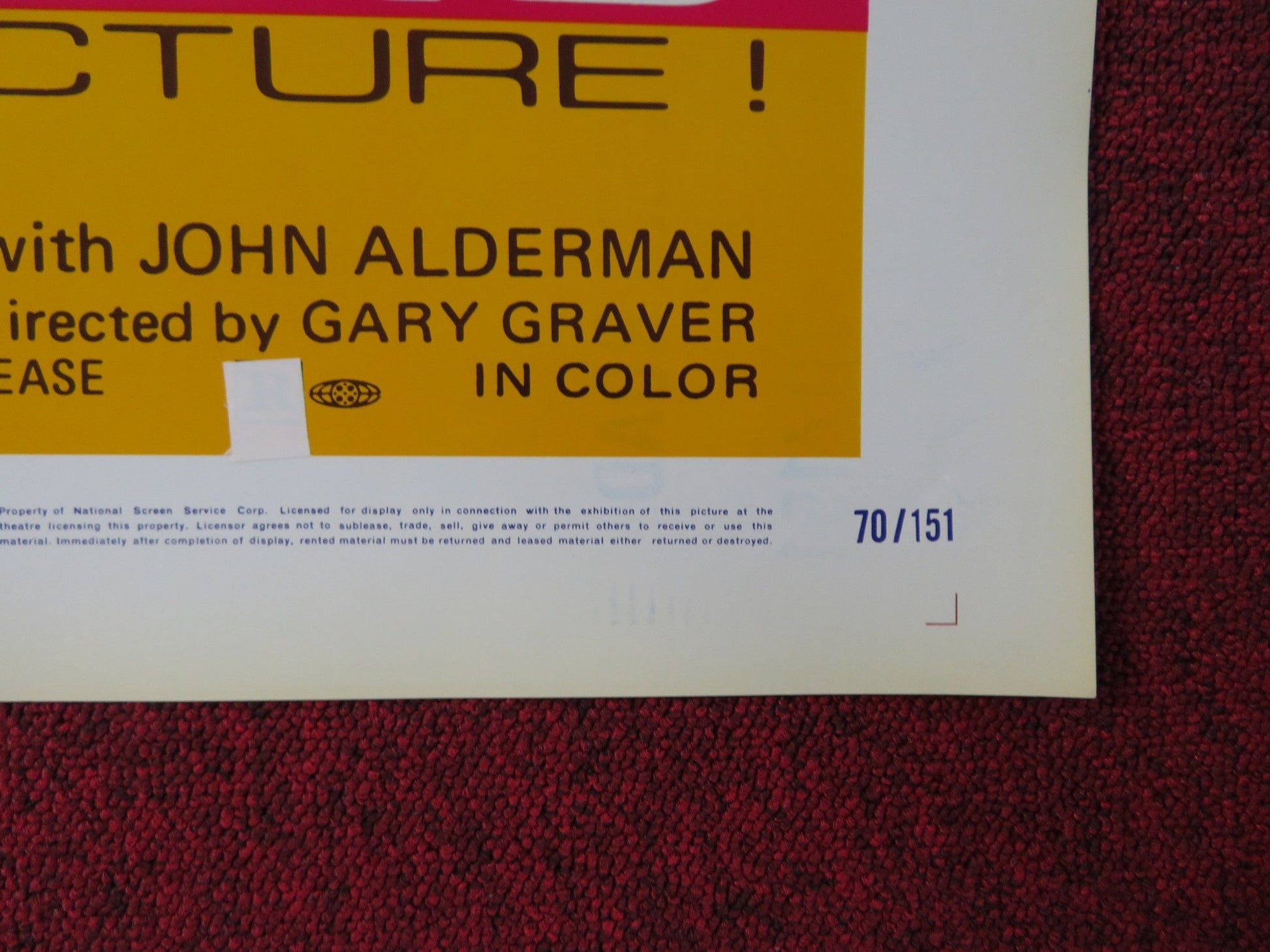 THE HARD ROAD FOLDED US ONE SHEET POSTER CONNIE NELSON JOHN ALDERMAN 1970 Rendezvous Cinema Movie posters