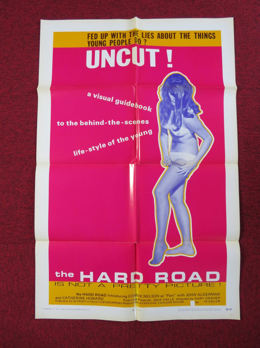 THE HARD ROAD FOLDED US ONE SHEET POSTER CONNIE NELSON JOHN ALDERMAN 1970 Rendezvous Cinema Movie posters