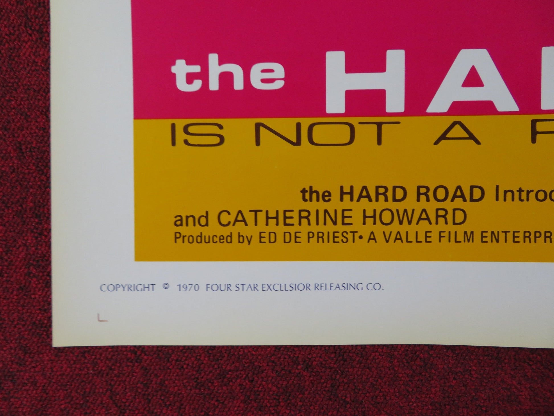 THE HARD ROAD FOLDED US ONE SHEET POSTER CONNIE NELSON JOHN ALDERMAN 1970 Rendezvous Cinema Movie posters