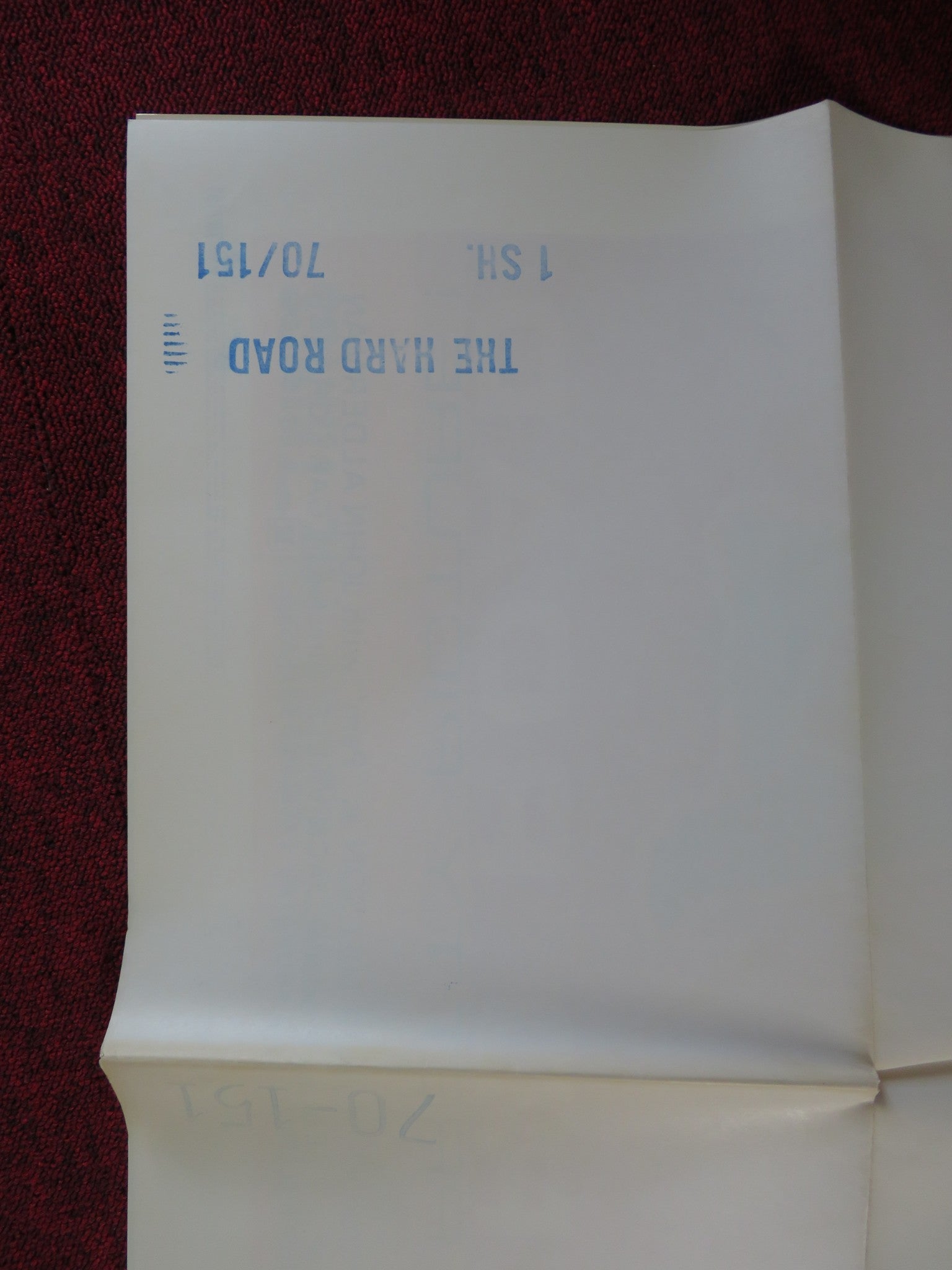 THE HARD ROAD FOLDED US ONE SHEET POSTER CONNIE NELSON JOHN ALDERMAN 1970 Rendezvous Cinema Movie posters