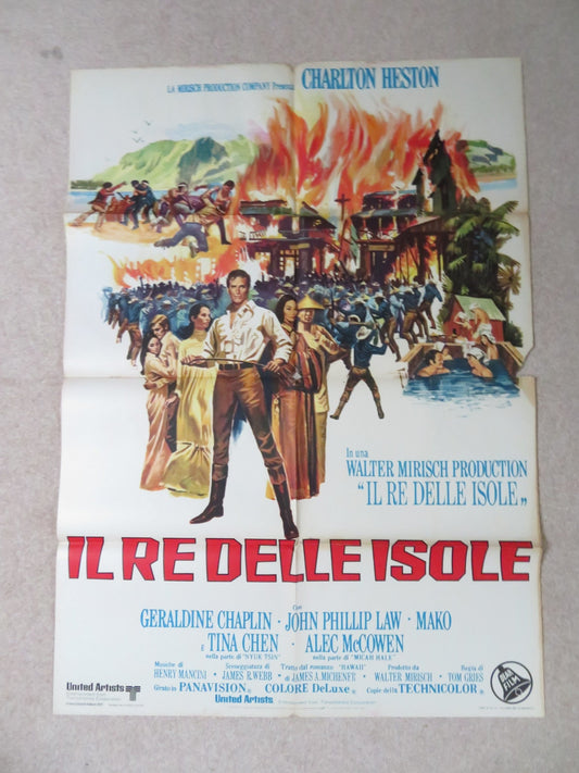 THE HAWAIIANS ITALIAN 2 FOGLIO POSTER CHARLTON HESTON TINA CHEN 1970 Rendezvous Cinema Movie posters