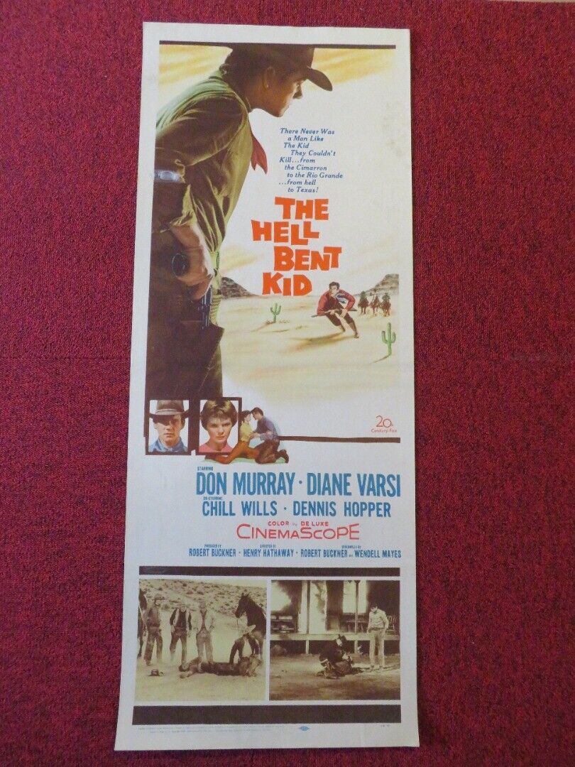 THE HELL BENT KID US INSERT (14"x 36") POSTER DON MURRAY DIANE VARSI 1958 - Rendezvous Cinema