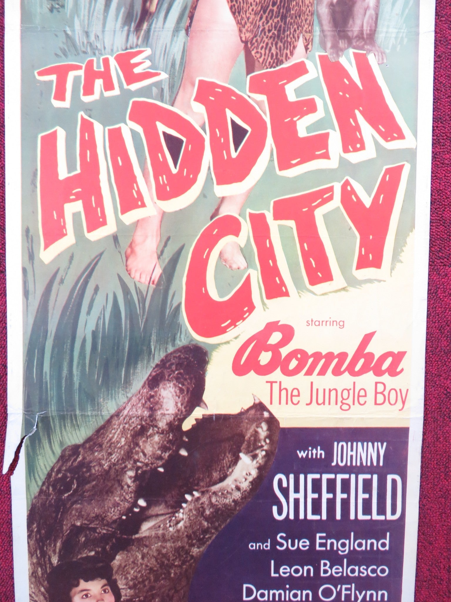 THE HIDDEN CITY US INSERT (14"x 36") POSTER JOHNNY SHEFFIELD SUE ENGLAND 1950 Rendezvous Cinema Movie posters