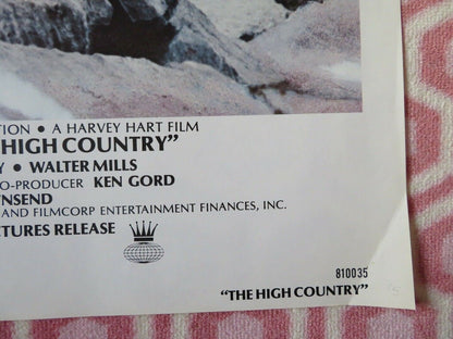 THE HIGH COUNTRY FOLDED US ONE SHEET POSTER TIMOTHY BOTTOMS LINDA PURL 1981 Movie posters
