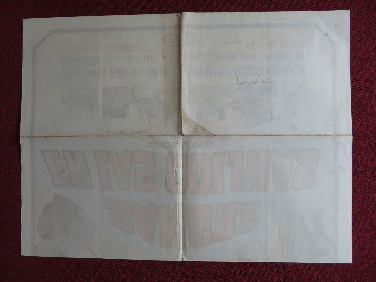 THE HILLS RUN RED FOLDED ARGENTINA ONE SHEET POSTER THOMAS HUNTER HENRY SILVA Rendezvous Cinema Movie posters