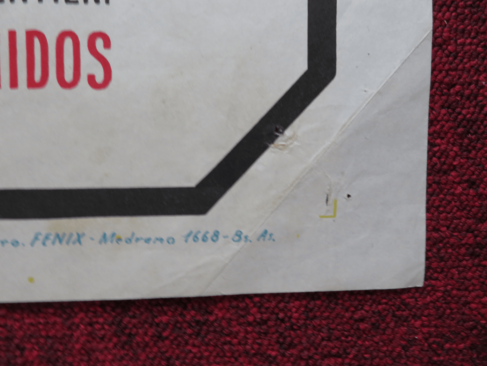 THE HILLS RUN RED FOLDED ARGENTINA ONE SHEET POSTER THOMAS HUNTER HENRY SILVA Rendezvous Cinema Movie posters