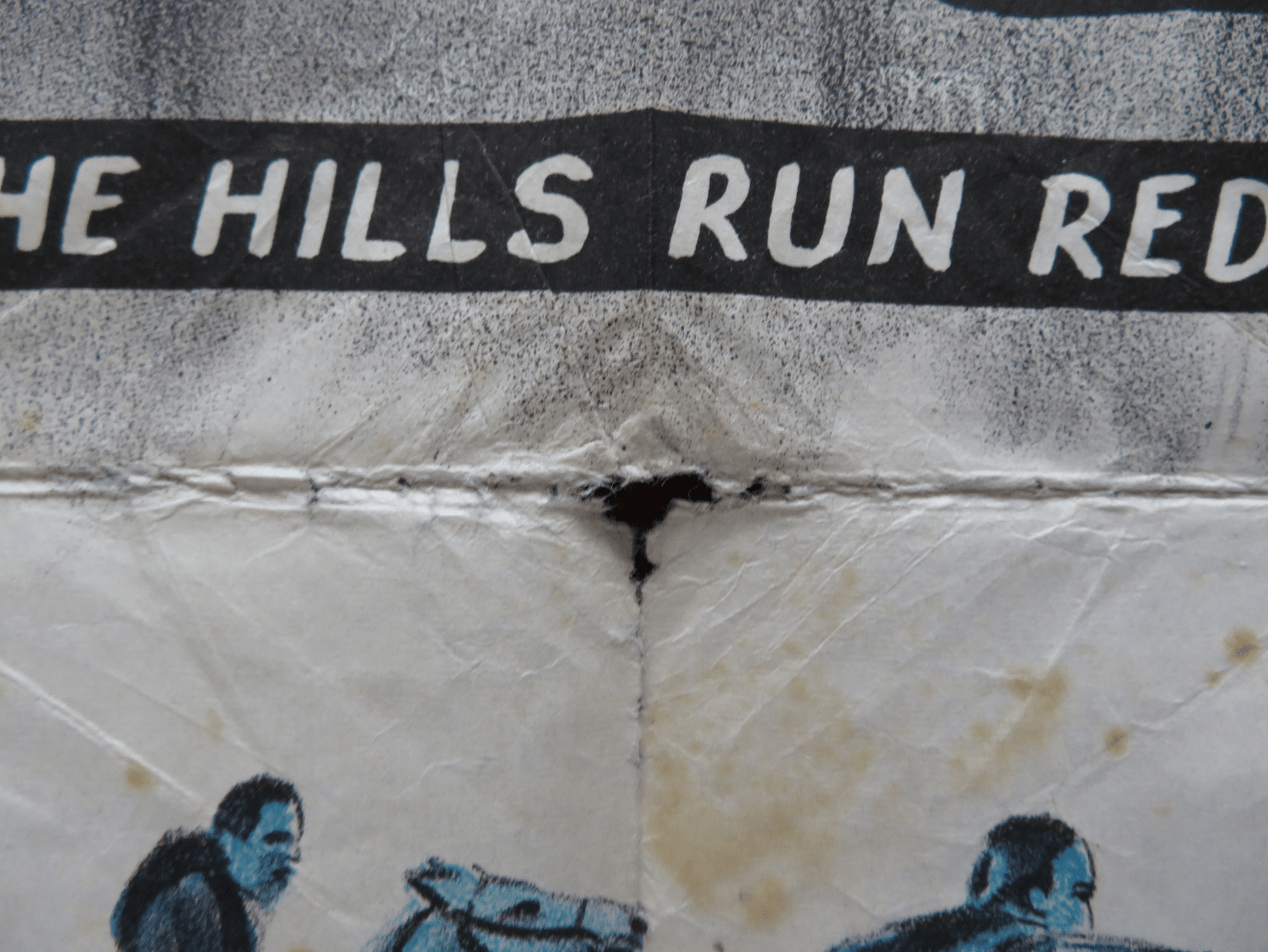 THE HILLS RUN RED FOLDED ARGENTINA ONE SHEET POSTER THOMAS HUNTER HENRY SILVA Rendezvous Cinema Movie posters