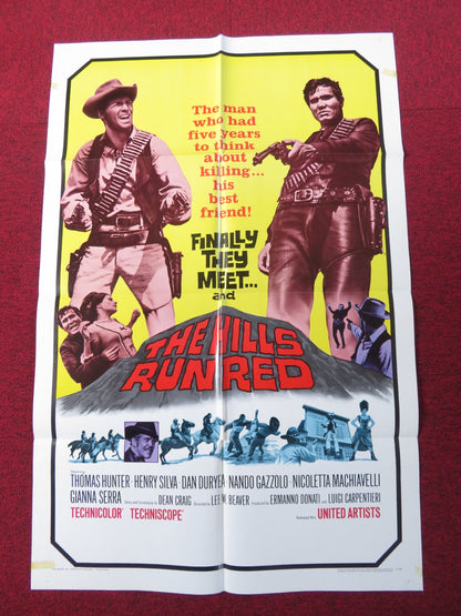 THE HILLS RUN RED FOLDED US ONE SHEET POSTER THOMAS HUNTER HENRY SILVA 1967 Rendezvous Cinema Movie posters