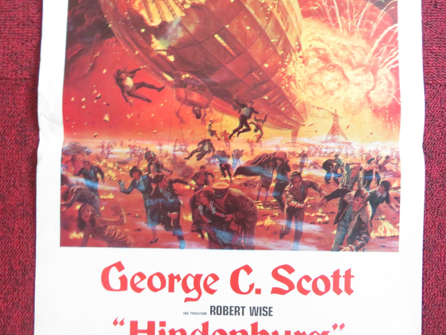 THE HINDENBURG - B ITALIAN LOCANDINA POSTER GEORGE C. SCOTT ANNE BANCROFT 1976 Rendezvous Cinema Movie posters