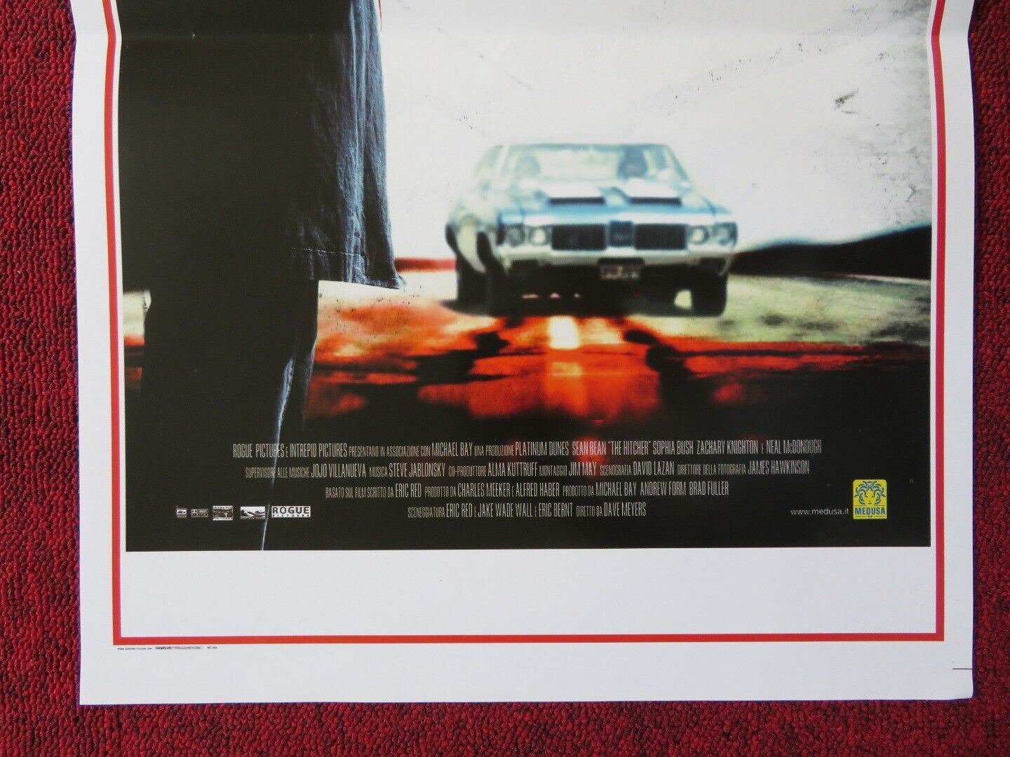 THE HITCHER ITALIAN LOCANDINA (27.5"x13") POSTER SEAN BEAN SOPHIA BUSH 2008 Movie posters