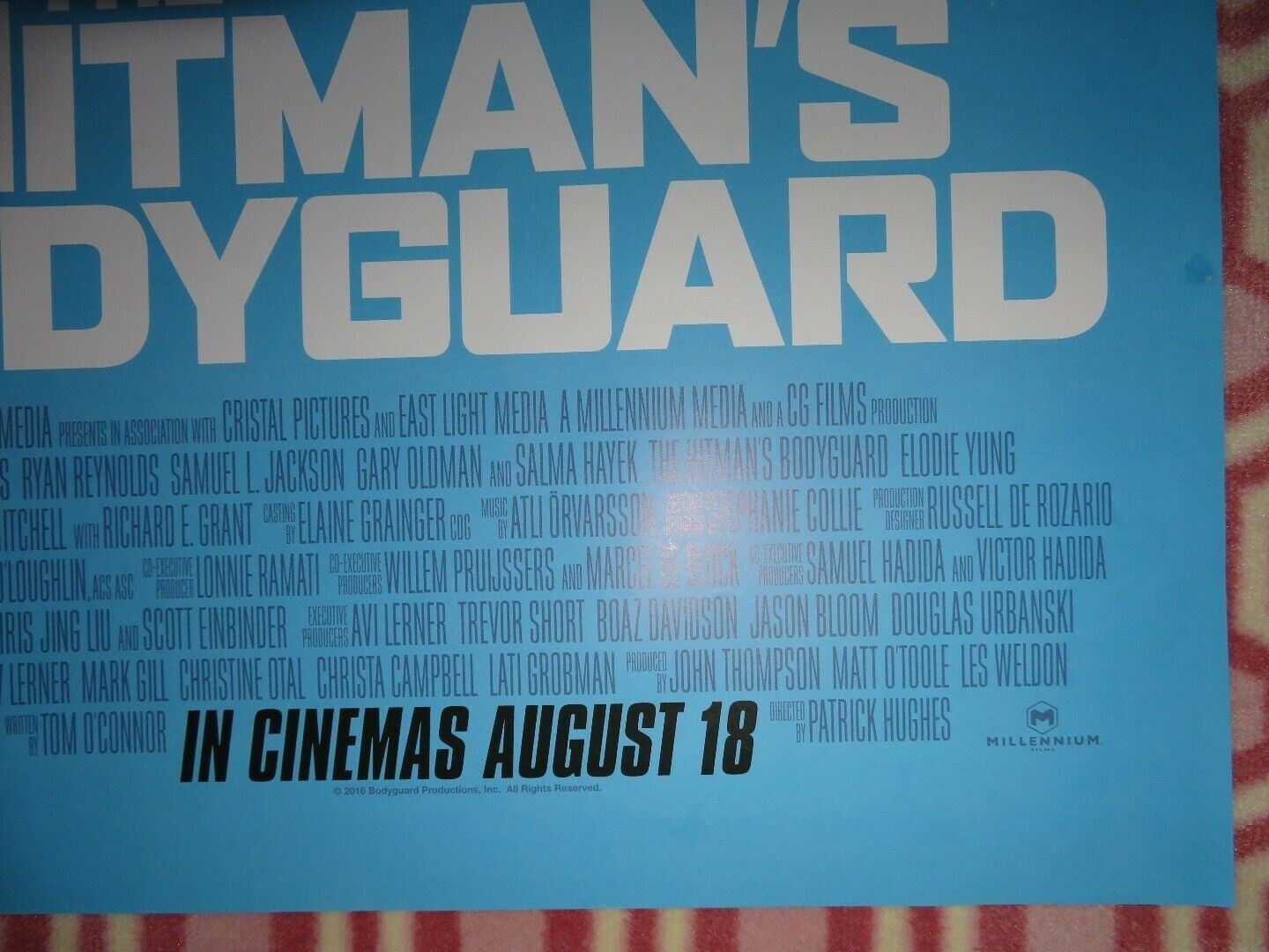 THE HITMANS'S BODYGUARD BRITISH QUAD (30"x 40") ROLLED POSTER RYAN REYNOLDS 2017 Movie posters