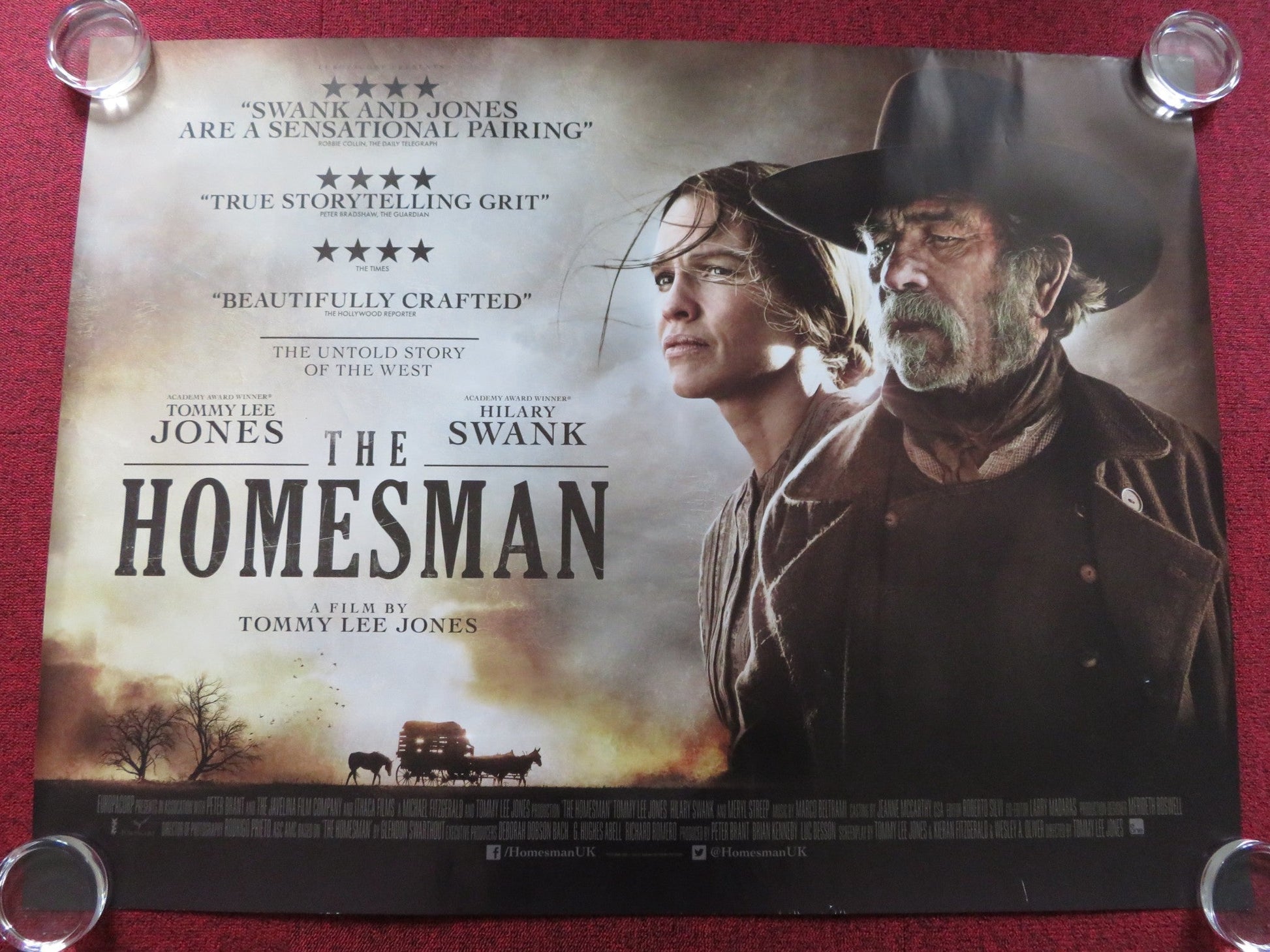 THE HOMESMAN UK QUAD (30"x 40") ROLLED POSTER TOMMY LEE JONES HILARY SWANK 2014 Rendezvous Cinema Movie posters