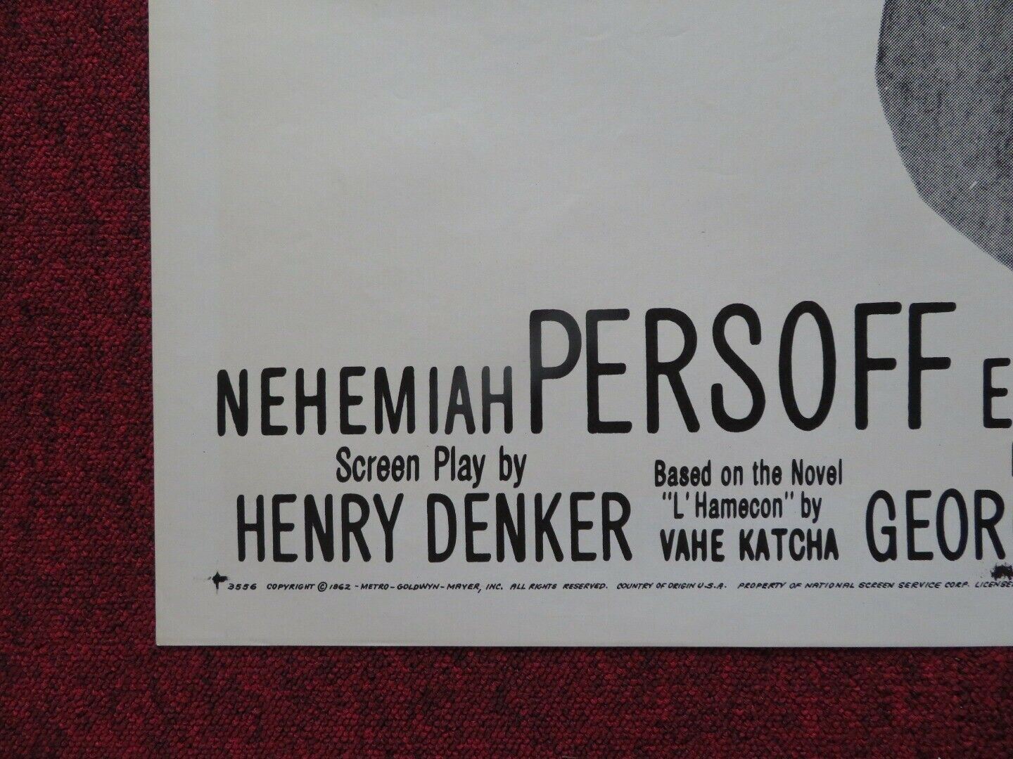 THE HOOK US ONE SHEET POSTER KIRK DOUGLAS ROBERT WALKER JR. 1962 Movie posters
