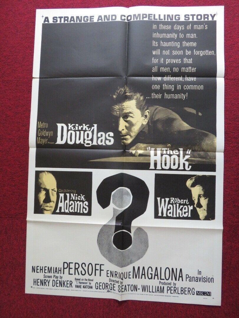 THE HOOK US ONE SHEET POSTER KIRK DOUGLAS ROBERT WALKER JR. 1962 Movie posters