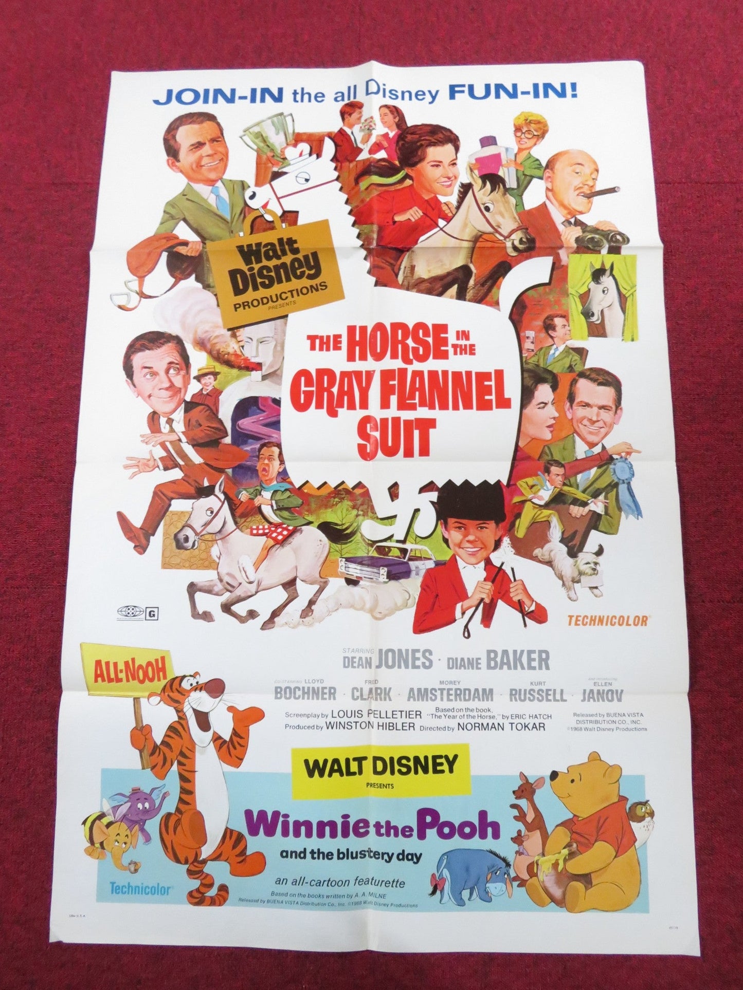 THE HORSE IN THE GRAY FLANNEL SUIT / WINNIE THE POOH FOLDED US ONE SHEET POSTER Rendezvous Cinema Movie posters