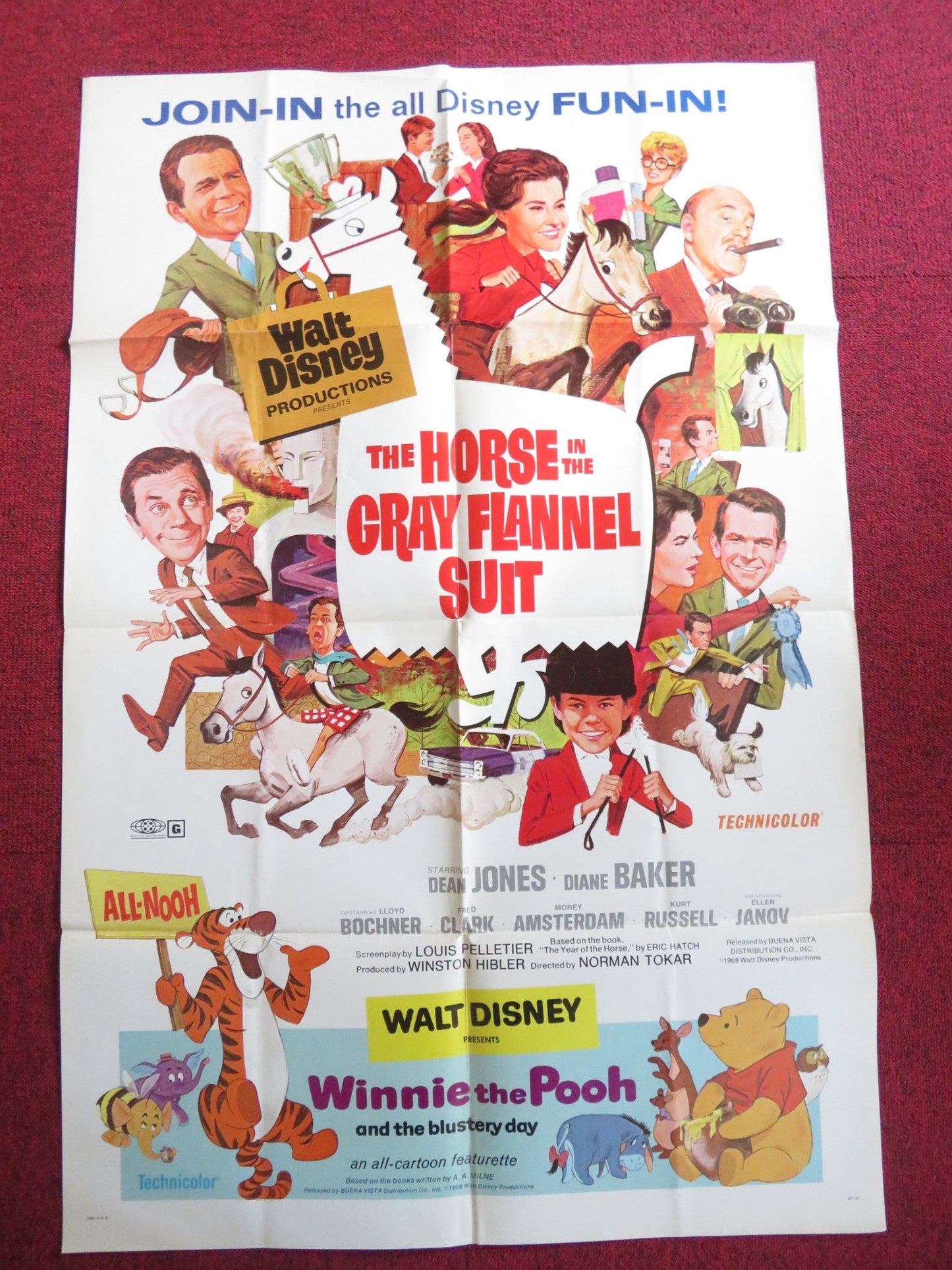 THE HORSE IN THE GRAY FLANNEL SUIT / WINNIE THE POOH FOLDED US ONE SHEET POSTER Rendezvous Cinema Movie posters