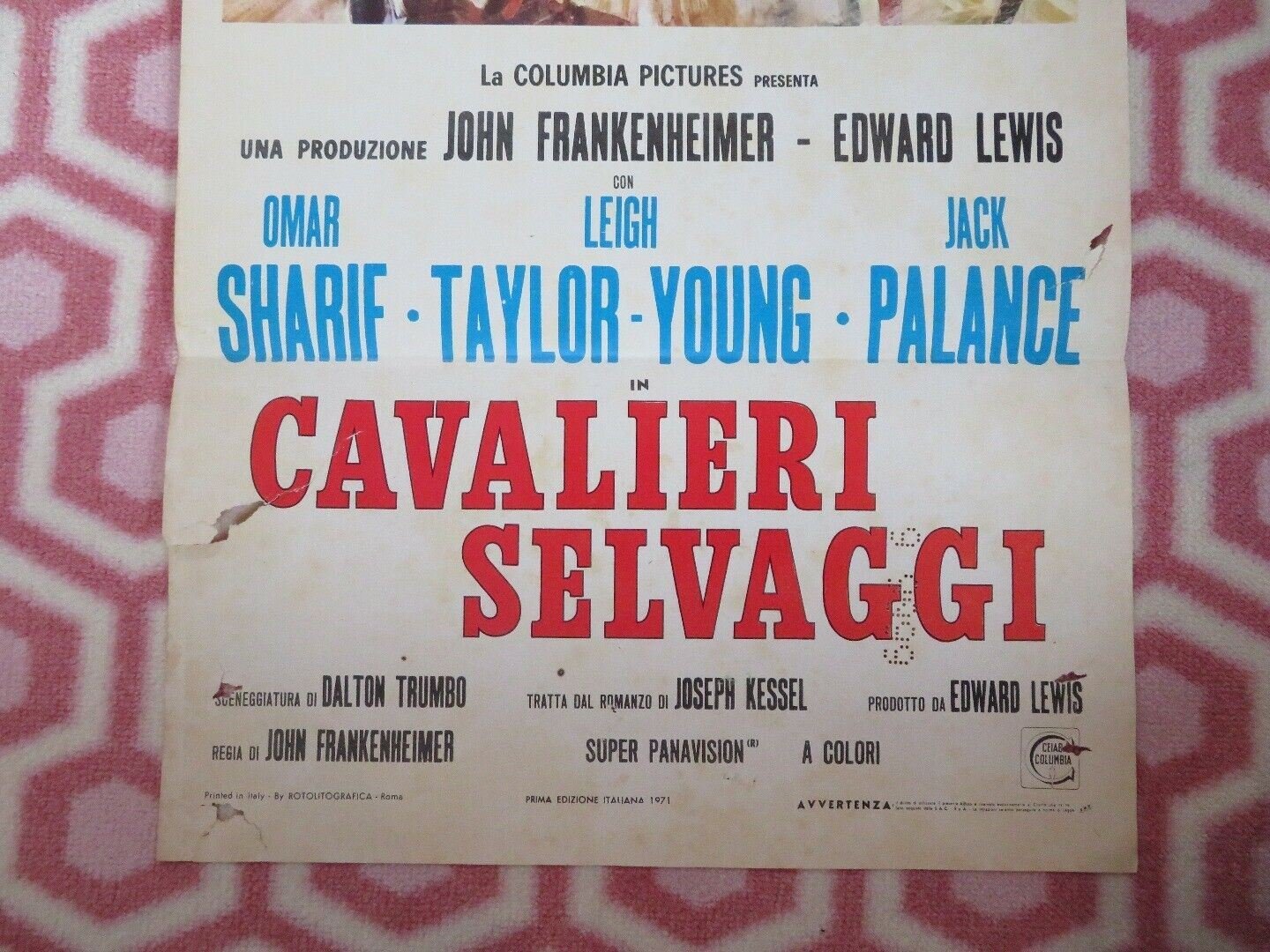 THE HORSEMEN /CAVALIERI SELVAGGI ITALIAN LOCANDINA (27" x 13") POSTER 1971 Movie posters