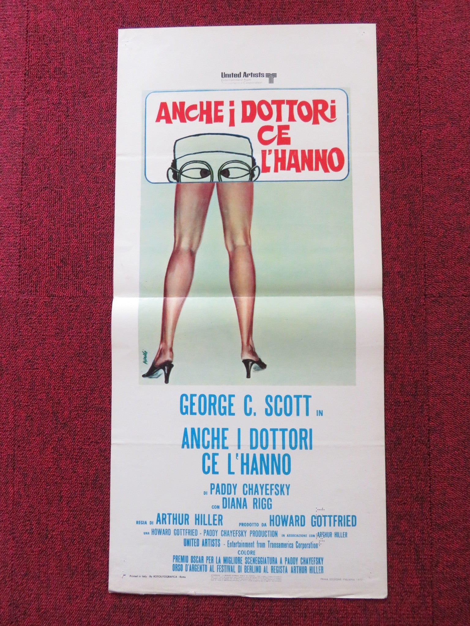 THE HOSPITAL ITALIAN LOCANDINA POSTER GEORGEC. SCOTT DIANA RIG 1971 Rendezvous Cinema Movie posters