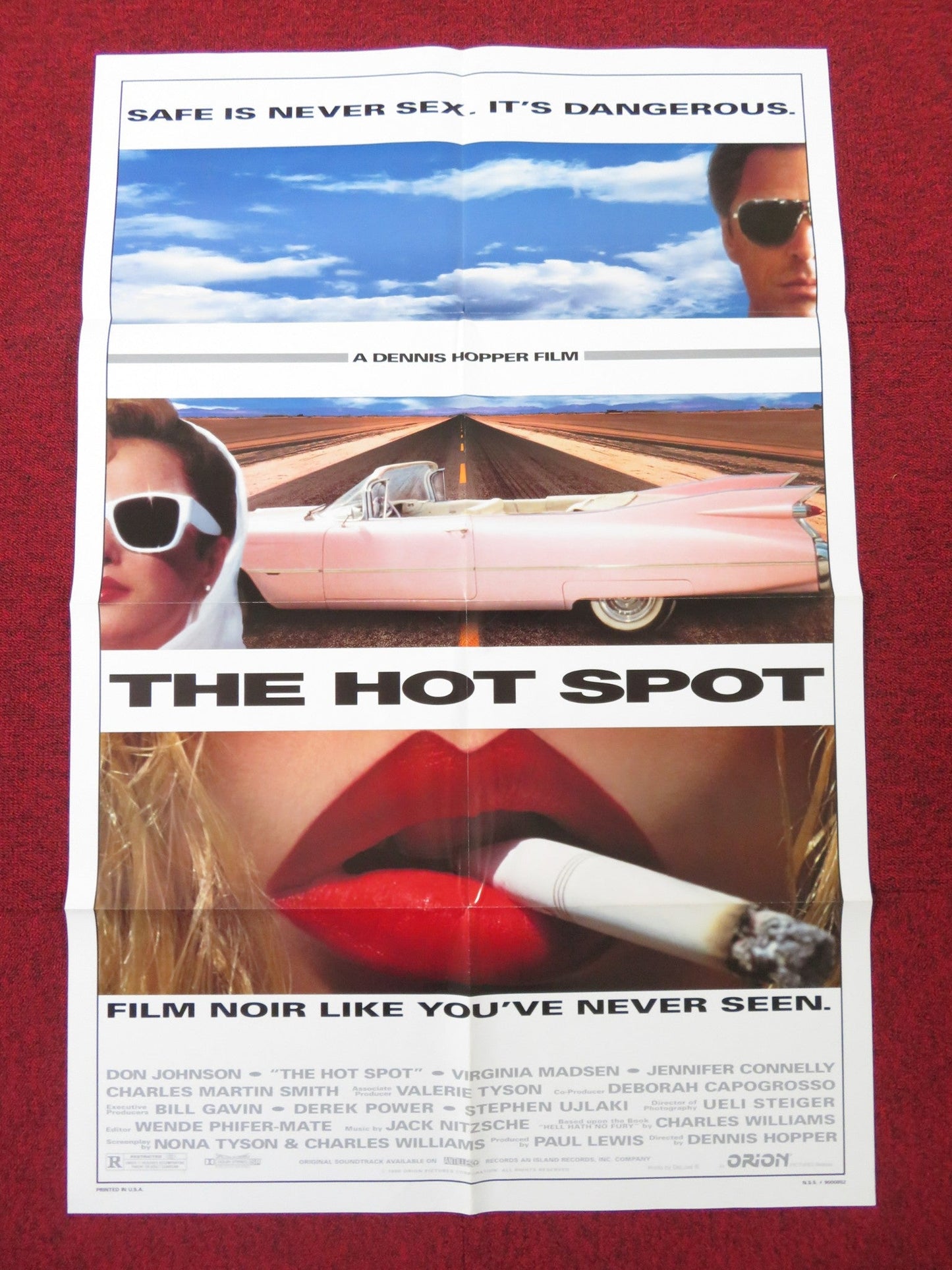 THE HOT SPOT FOLDED US ONE SHEET POSTER DENNIS HOPPER CON JOHNSON 1990 Rendezvous Cinema Movie posters