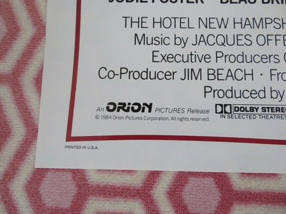 THE HOTEL NEW HAMPSHIRE US ORIGINAL ONE SHEET POSTER JODIE FOSTER 1984 Movie posters