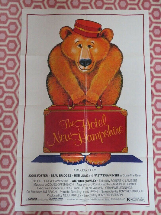 THE HOTEL NEW HAMPSHIRE US ORIGINAL ONE SHEET POSTER JODIE FOSTER 1984 Movie posters
