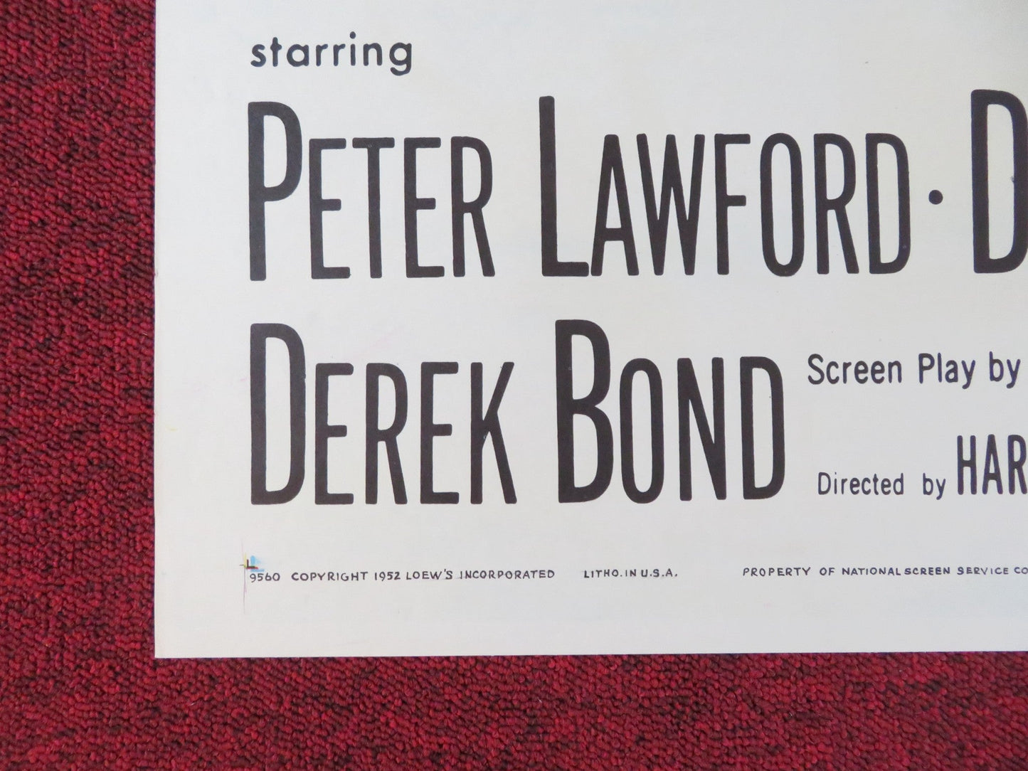 THE HOUR OF 13 FOLDED US ONE SHEET POSTER PETER LAWFORD DAWN ADDAMS 1952 Rendezvous Cinema Movie posters