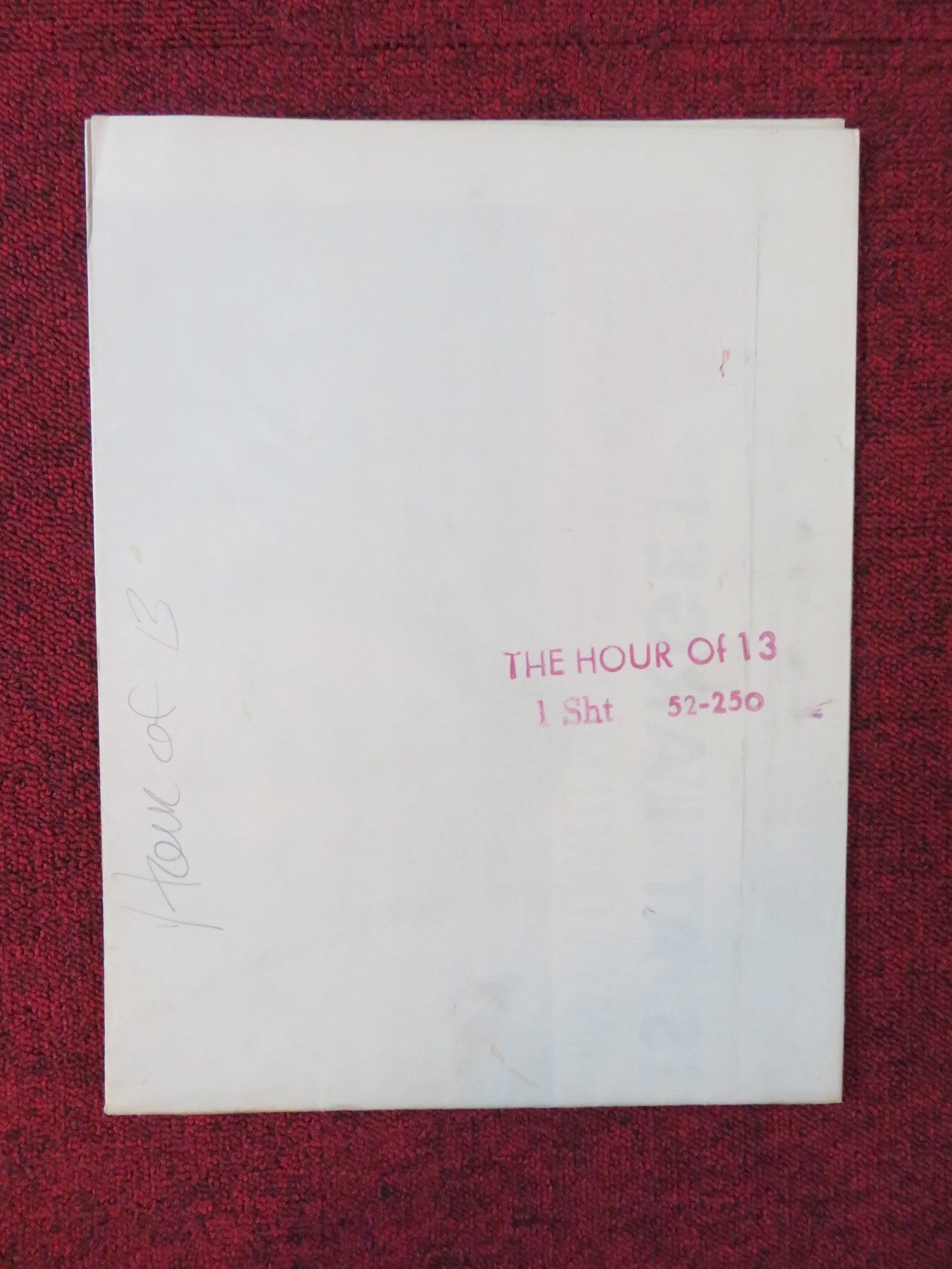 THE HOUR OF 13 FOLDED US ONE SHEET POSTER PETER LAWFORD DAWN ADDAMS 1952 Rendezvous Cinema Movie posters