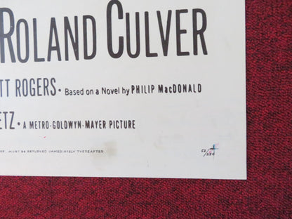 THE HOUR OF 13 FOLDED US ONE SHEET POSTER PETER LAWFORD DAWN ADDAMS 1952 Rendezvous Cinema Movie posters