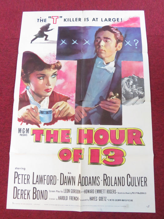 THE HOUR OF 13 FOLDED US ONE SHEET POSTER PETER LAWFORD DAWN ADDAMS 1952 Rendezvous Cinema Movie posters