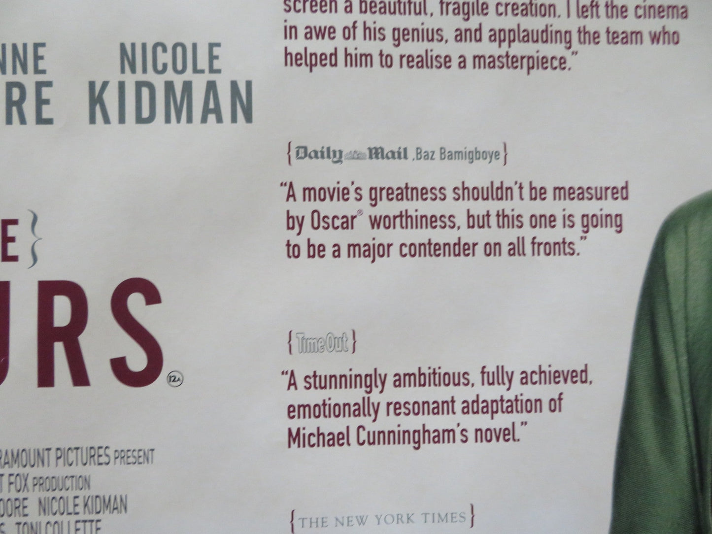 THE HOURS UK QUAD (30"x 40") ROLLED POSTER NICOLE KIDMAN MERYL STREEP 2002 Rendezvous Cinema Movie posters