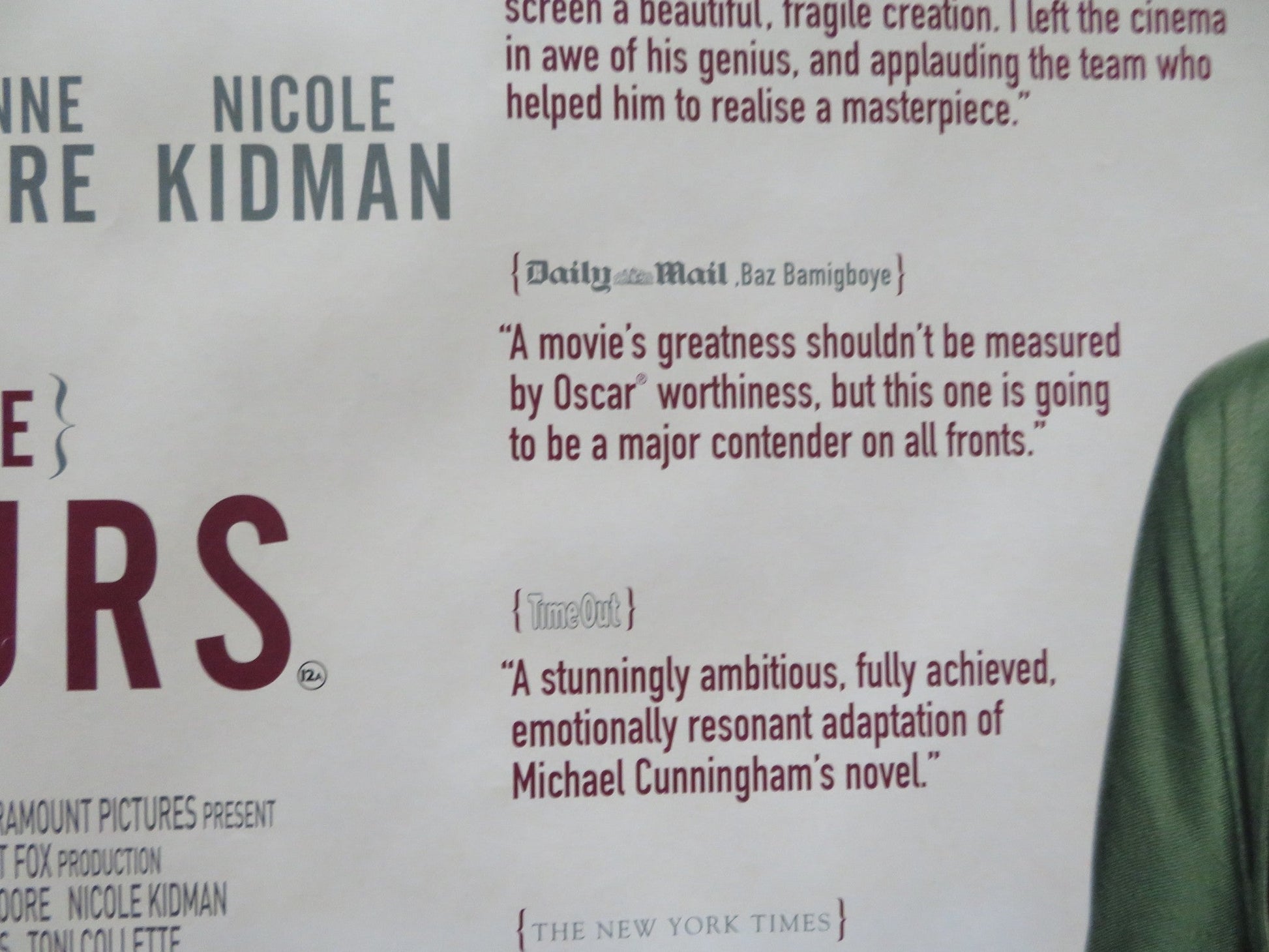 THE HOURS UK QUAD (30"x 40") ROLLED POSTER NICOLE KIDMAN MERYL STREEP 2002 Rendezvous Cinema Movie posters