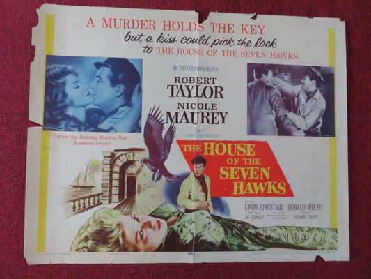 THE HOUSE OF SEVEN HAWKS US HALF SHEET (22"x 28") POSTER ROBERT TAYLOR 1959 Movie posters